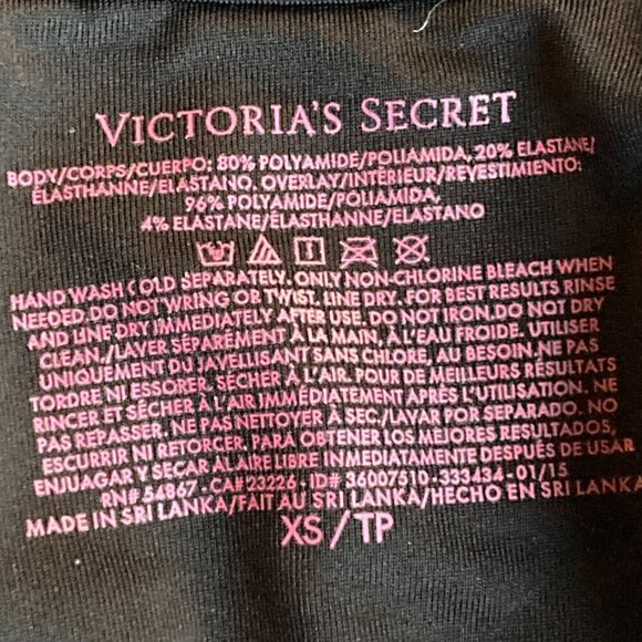 VINTAGE VICTORIA SECRET BIKINI BOTTOM BLACK NETTED SIZE XS - Picture 3 of 5